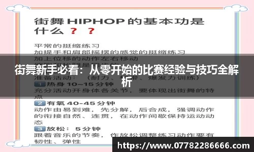 街舞新手必看：从零开始的比赛经验与技巧全解析