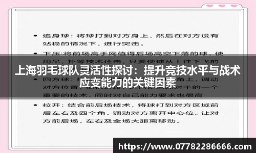 上海羽毛球队灵活性探讨：提升竞技水平与战术应变能力的关键因素